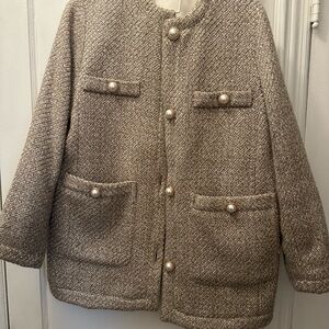 H&M beige Tweed Women's Coat